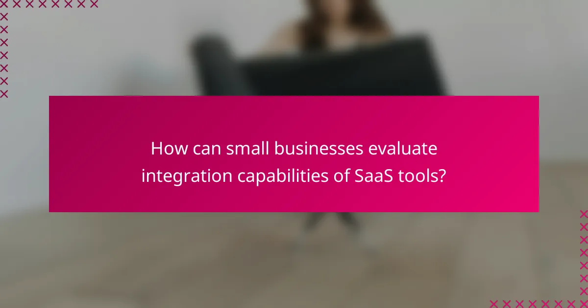 How can small businesses evaluate integration capabilities of SaaS tools?