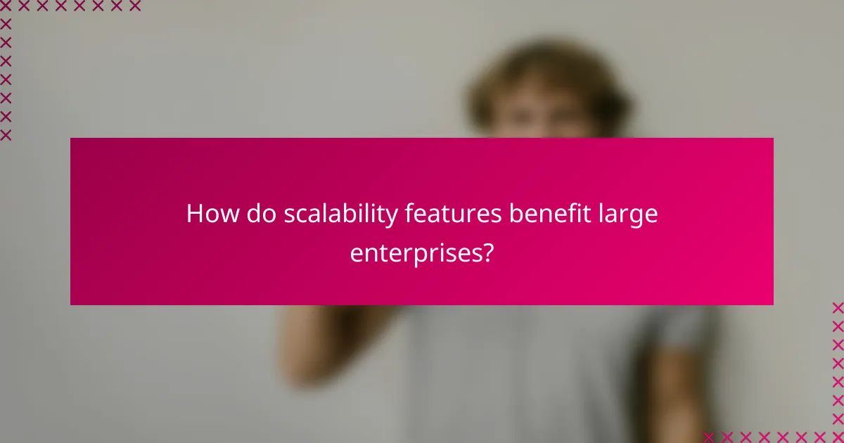 How do scalability features benefit large enterprises?