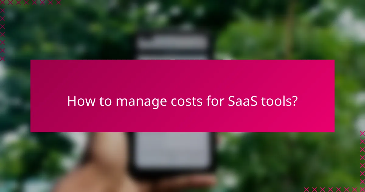 How to manage costs for SaaS tools?