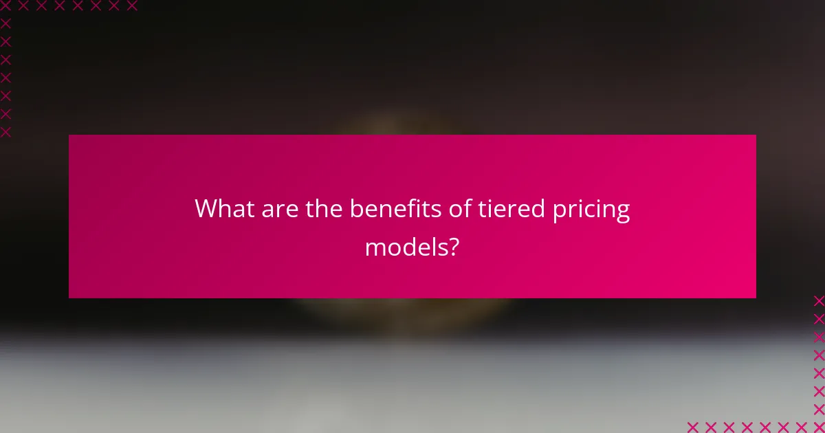 What are the benefits of tiered pricing models?