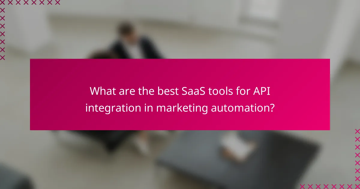 What are the best SaaS tools for API integration in marketing automation?