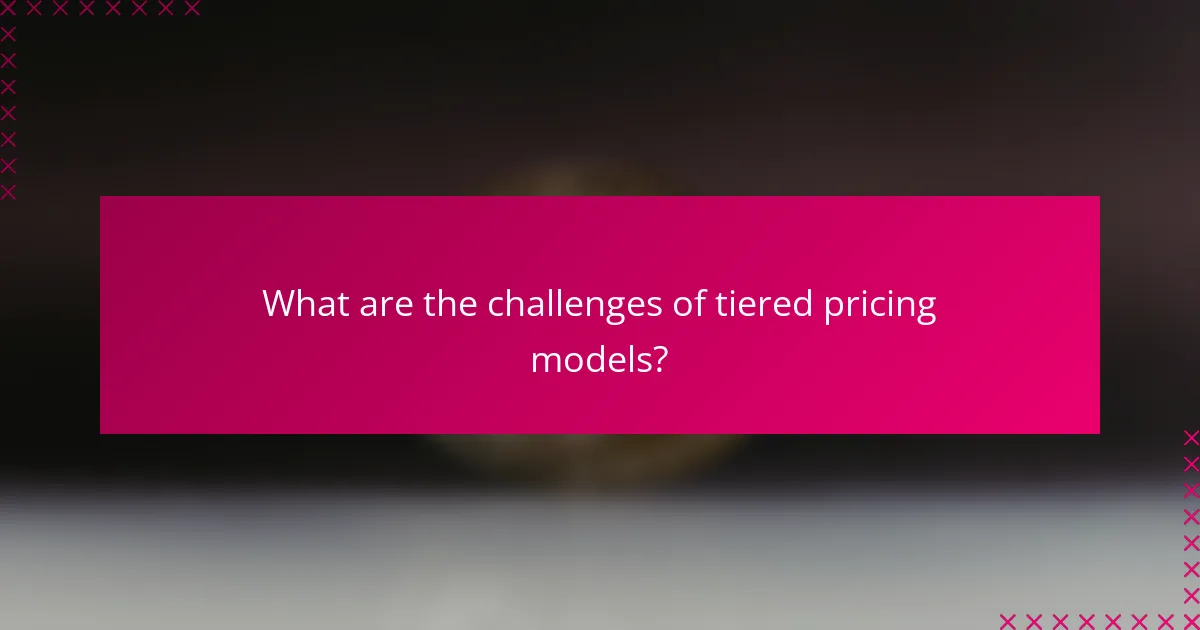 What are the challenges of tiered pricing models?