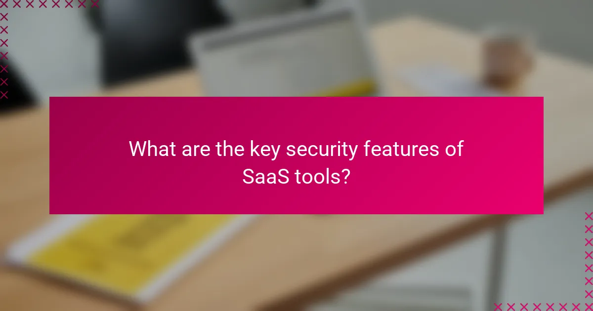 What are the key security features of SaaS tools?
