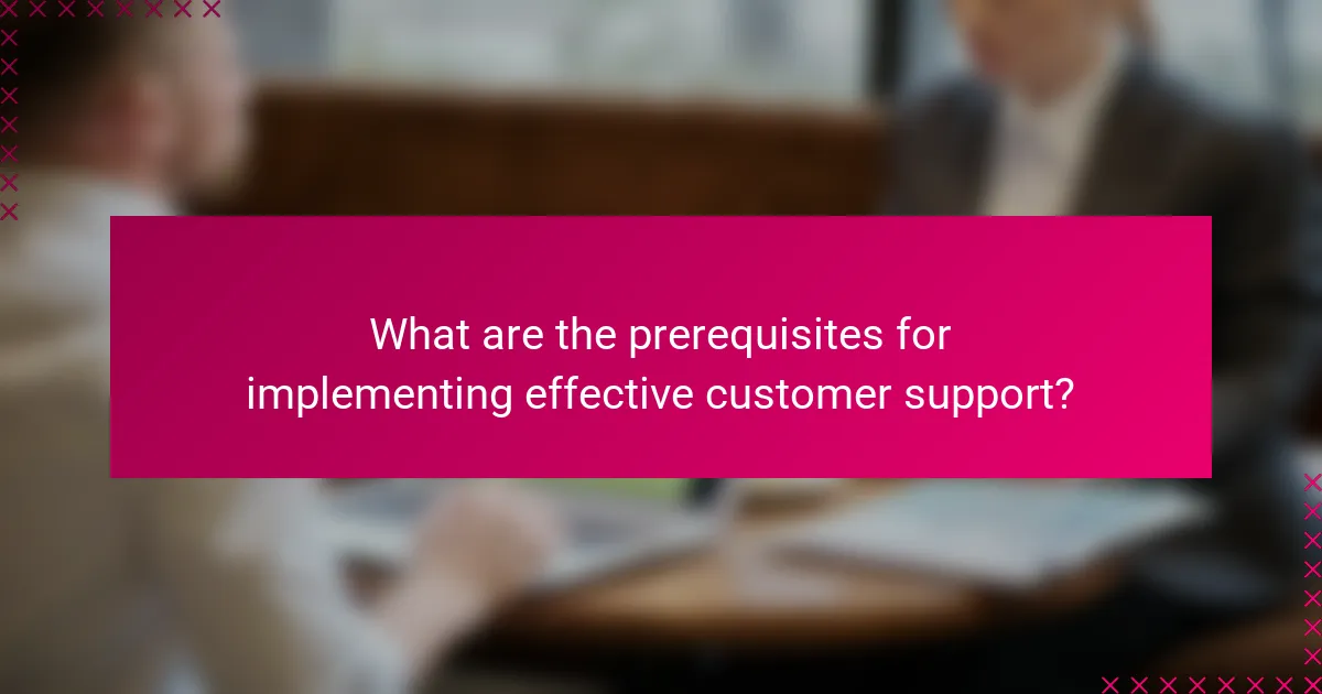 What are the prerequisites for implementing effective customer support?