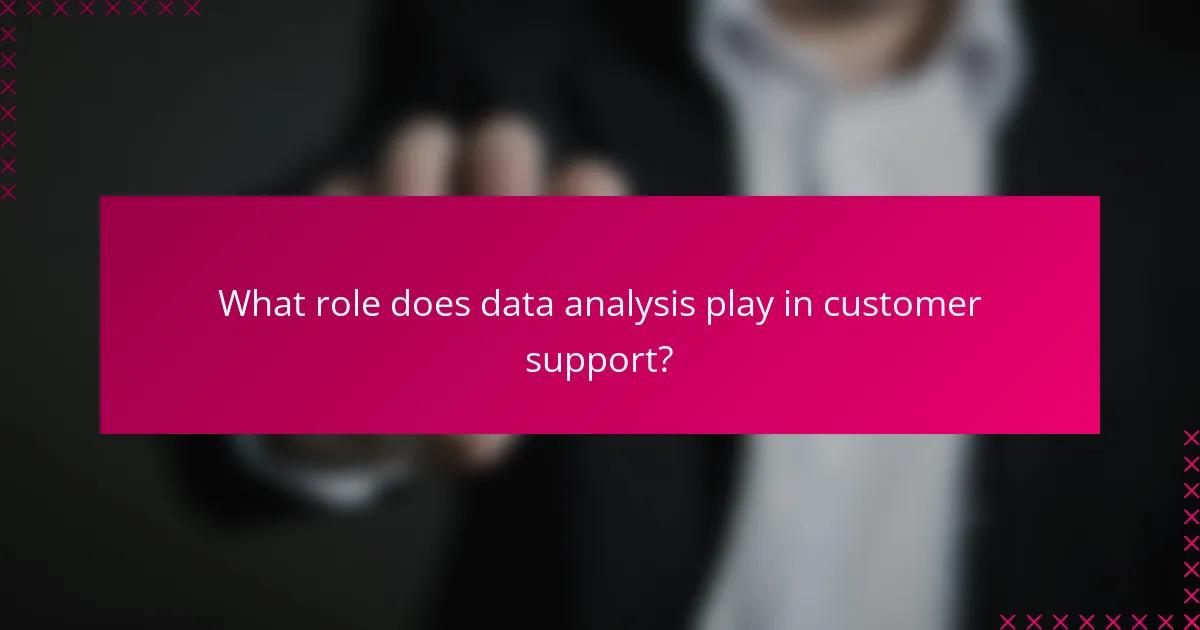 What role does data analysis play in customer support?