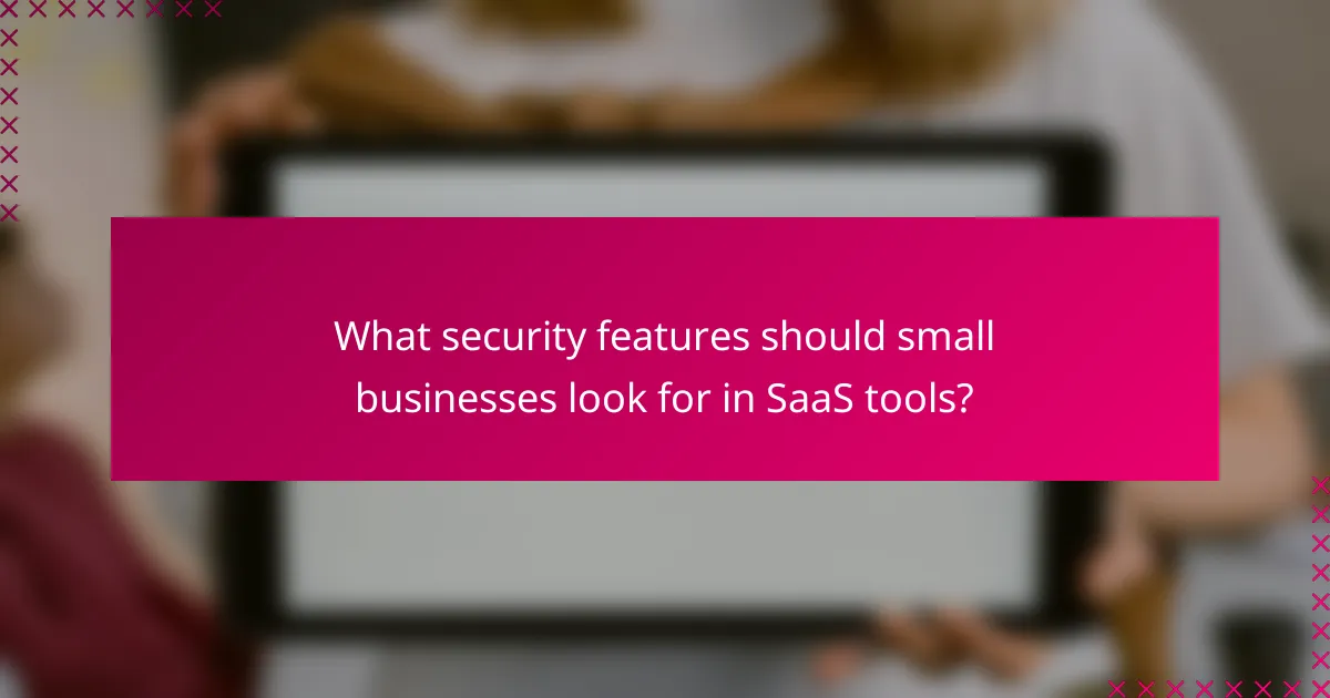 What security features should small businesses look for in SaaS tools?