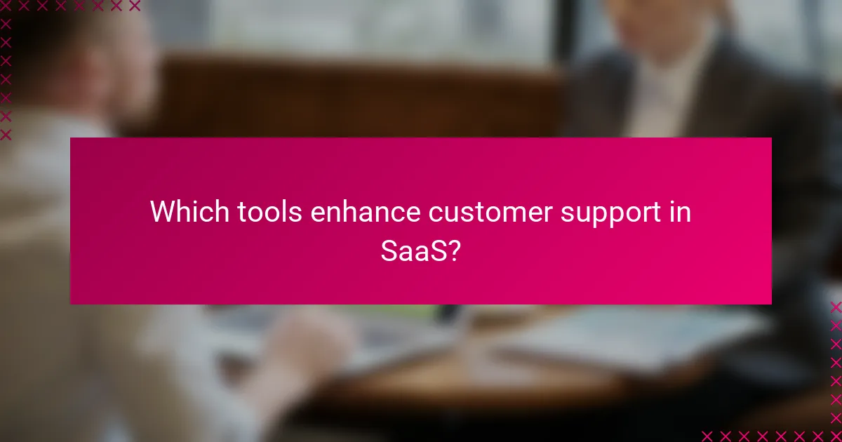 Which tools enhance customer support in SaaS?